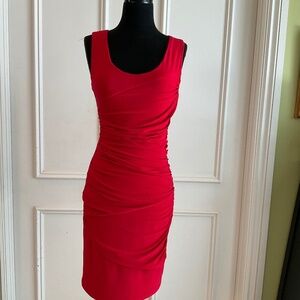 Last Tango red bodycon dress with ruching / size S
